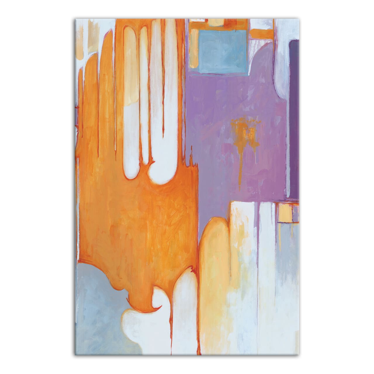 Orange And Purple Abstract 24" x 36" Canvas Wall Art
